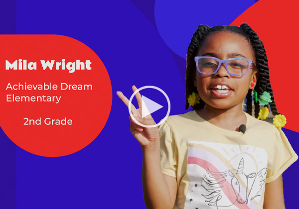 Mila Wright introducing her video