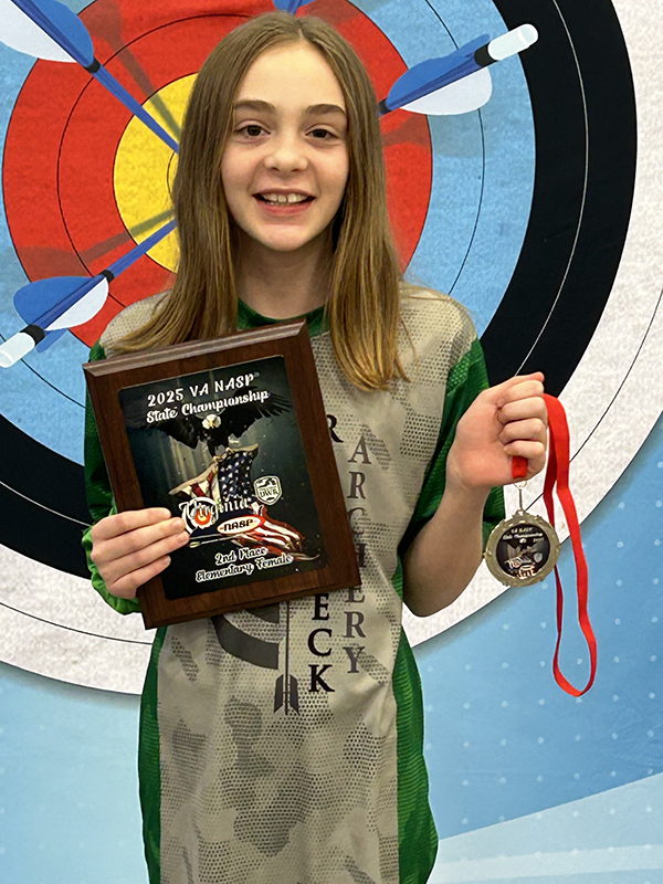 Richneck student Ava Crawford took 2nd place in the elementary girls division of both competitions